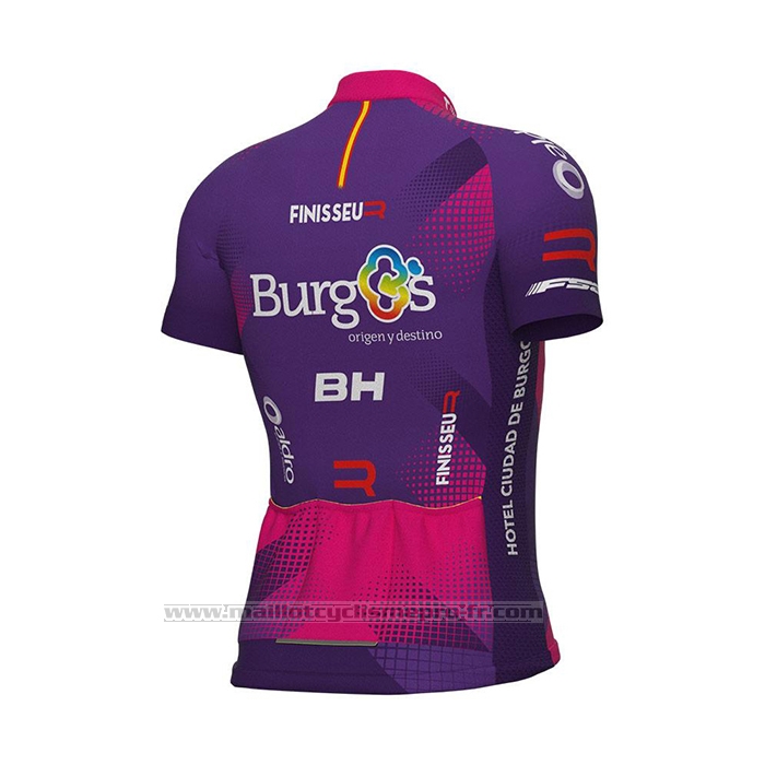 2022 Maillot Cyclisme Burgos BH Violet Fuchsia Manches Courtes et Cuissard